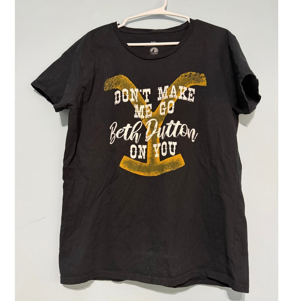 Yellowstone 2XL Beth Dutton Graphic Tee Black Cotton Short Sleeve Shirt 1550